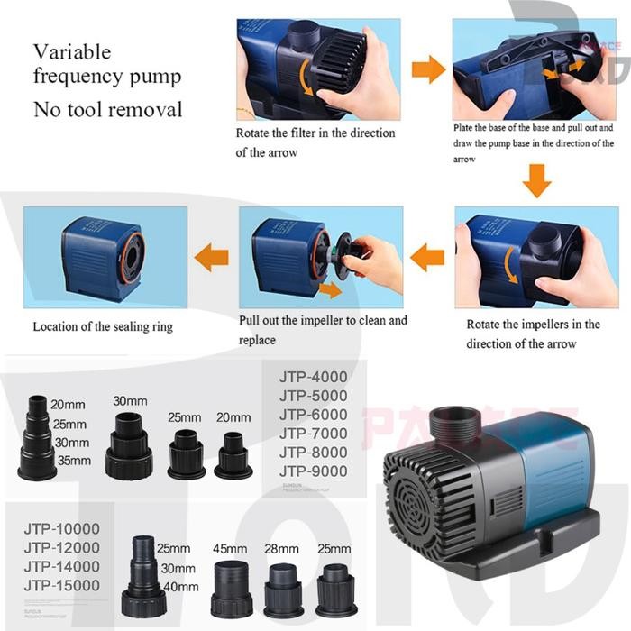 WATER PUMP SUNSUN 5000 LPH JTP POMPA AIR CELUP KOLAM IKAN FILTER KOI