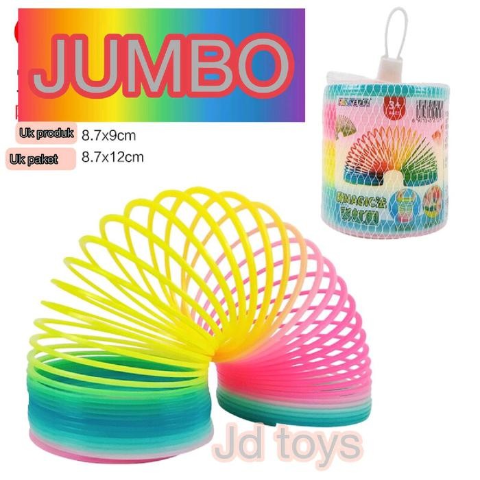 Slinky Spring Jumbo Rainbow Pelangi Mainan Per Pegas Pelangi Slinky Spiral Magic Spring Slinky Kode