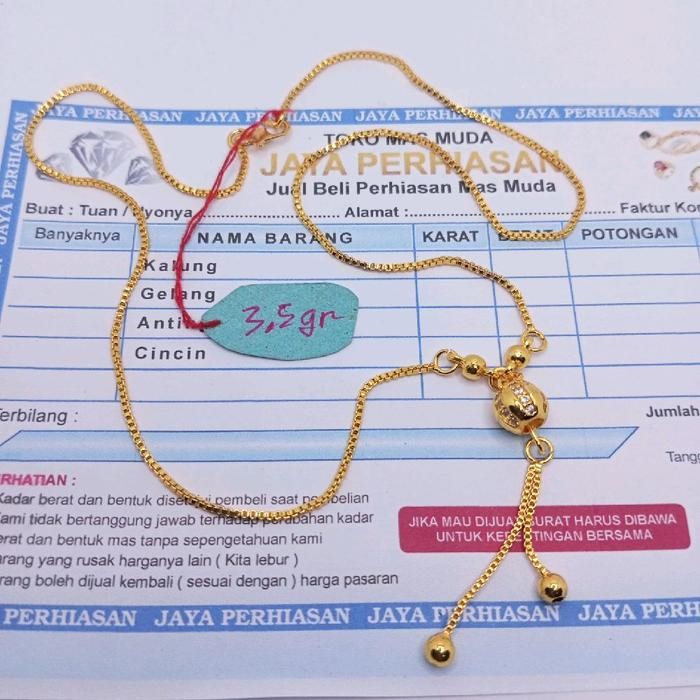 Kalung wanita fre liontin emas muda 375k ada surat dari *
