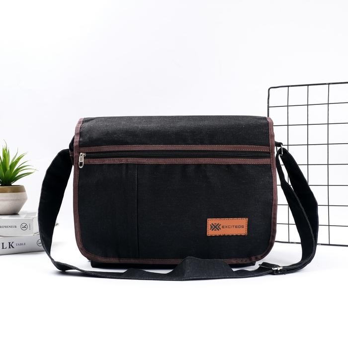 Tas Selempang pria Miqdi Kanvas Tas Sekolah Tas Kuliah Kerja