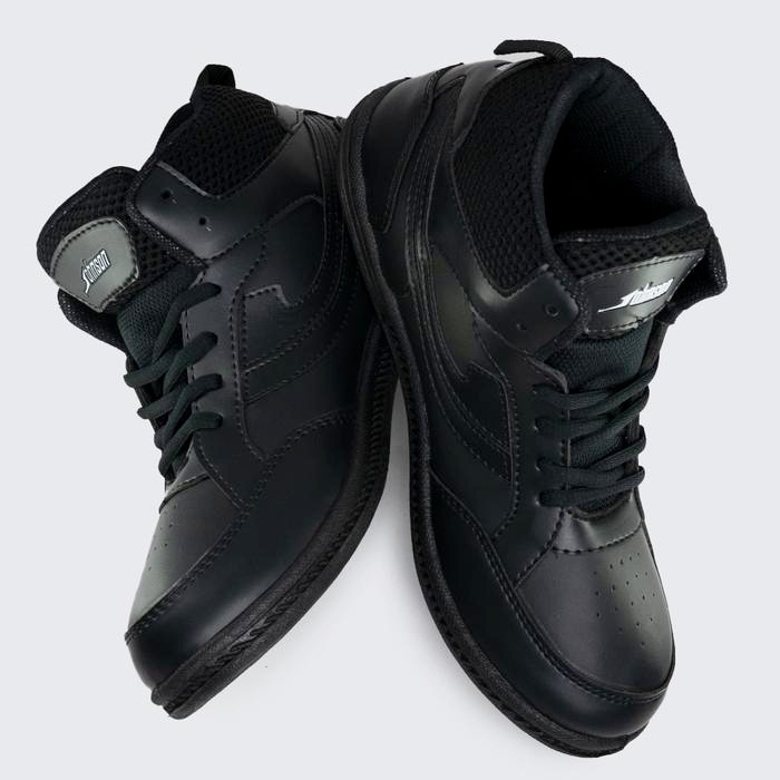 SEPATU SNEAKERS JOHNSON - ANGKASA HIGHCUT (HC) FULL BLACK Hitam Casual Shoes