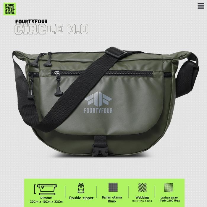 

SR673 FOURTYFOUR CIRCLE - Tas Selempang Pria Wanita Casual - Slingbag Casual Oval Fourtyfour GRATIS