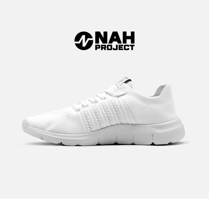 NAH Project - Sepatu Sneakers Pria Unisex Flexknit V3.0 All White