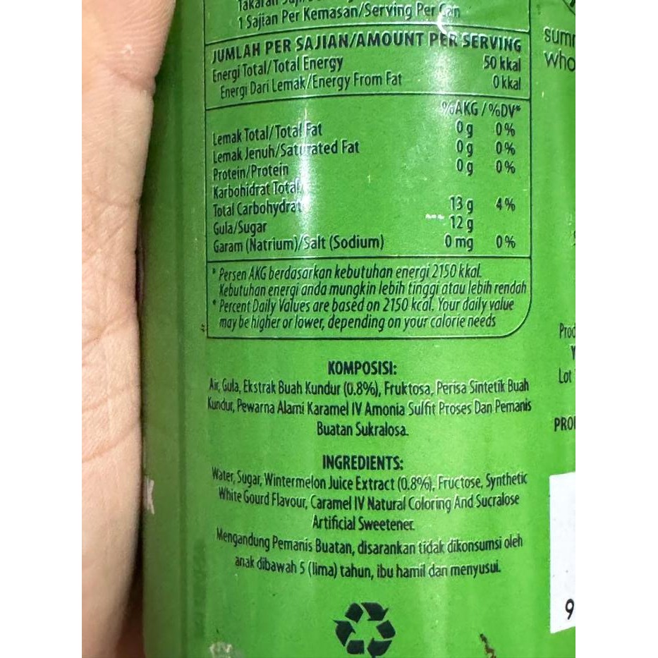 [Kaleng] 1 Dus Isi 24 Kaleng Yeos Minuman Kundur / Winter Melon Drink 300 Ml