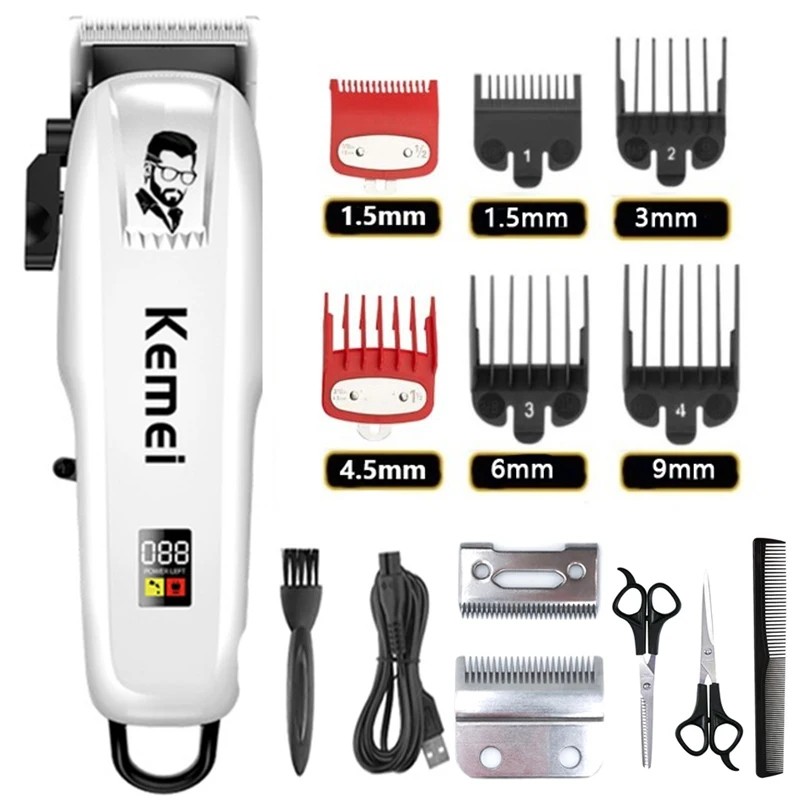 IMPORT Kemei Electric Hair Clipper Hair Cut Wireless Trimmer men Professional Clipper Machine