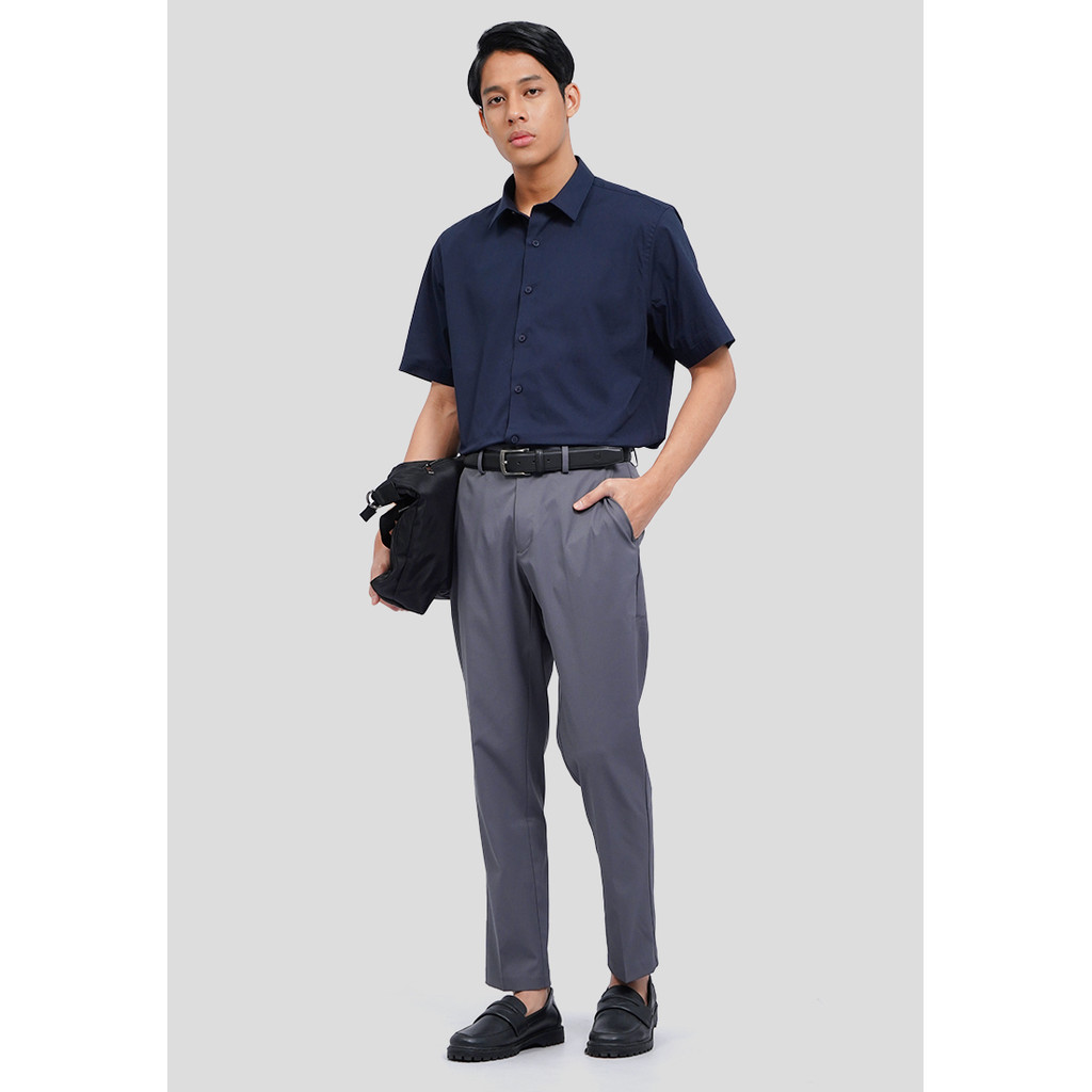 Executive 4-Way Stretch Slim Fit Formal Pants Grey