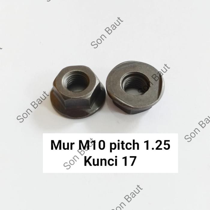 Mur Topi 14 M10 Baja Kunci 17 Flange