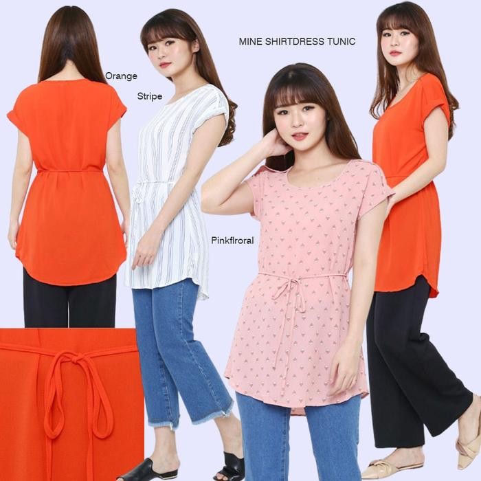 Mine Shirt Tunic Dress Branded Murah