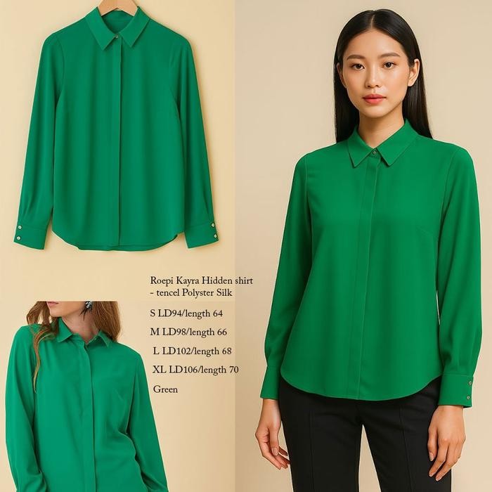 Roepi Kayra Hidden Shirt Baju Atasan Kemeja Wanita Branded