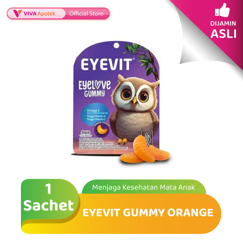 Eyevit Gummy Orange untuk Menjaga Kesehatan Mata Anak (1 Sachet)