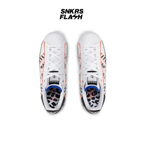 ADIDAS SUPERSTAR OT TECH WHITE TRUE ORANGE Sepatu Sneakers Wanita - GW0523 - Size 38.7