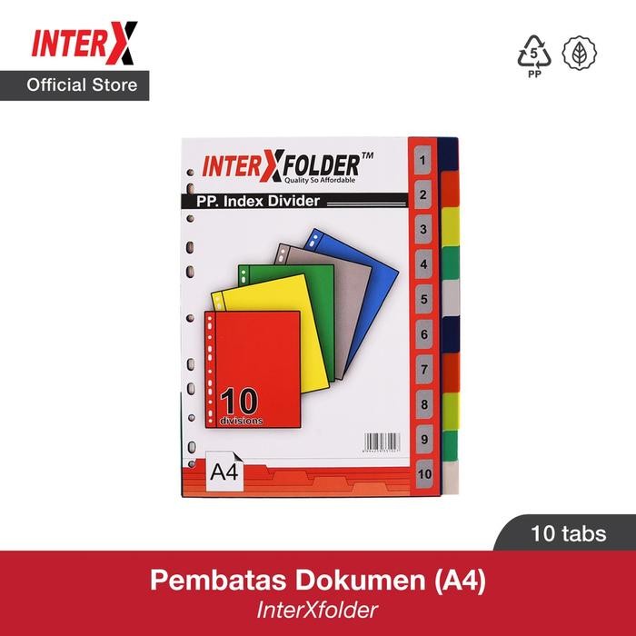 

Pembatas Buku Binder A4 Index Divider Interx 10Tab