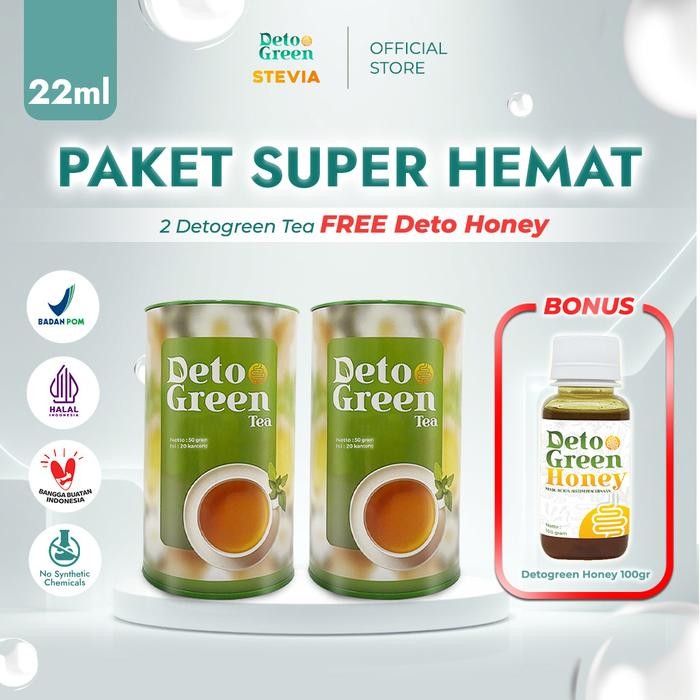 

Vanilla.storee Detogreen Tea 2 Botol Free 1 Botol Madu - Teh Hijau/Rempah/Herbal/Alami/Honey Untuk