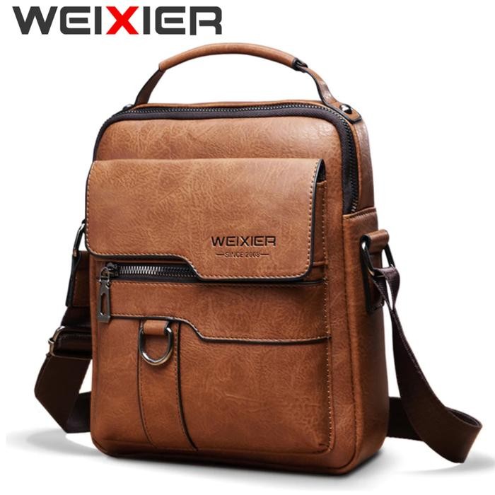 

VO576 WEIXIER 8642 Tas Selempang Pria Kulit PU Crossbody Sling Bag TERMURAH