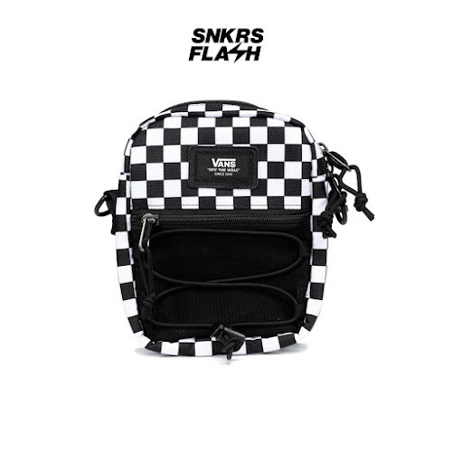 VANS MN BAIL SHOULDER BAG BLACK WHITE CHECKERBOARD Tas Selempang Unisex