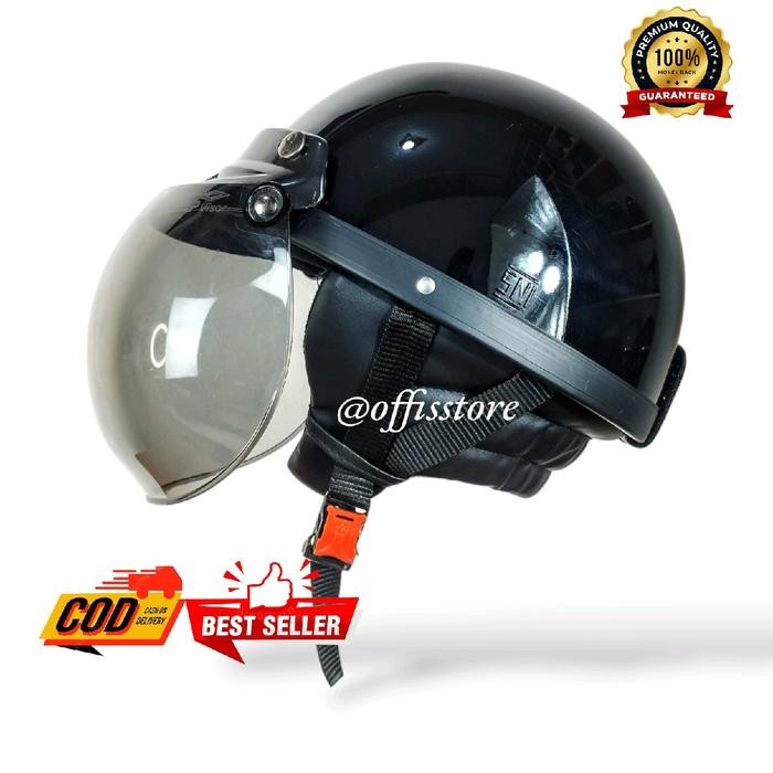 Terlaris - Helm Bogo Chips Retro Vespa Chip Polos Setengah Lingkar Kepala, Pria / Wanita Dewasa Sni