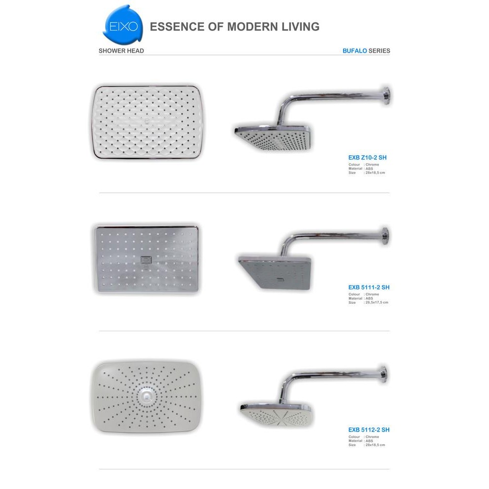 EIXO BUFALO HEAD WALL SHOWER SET KEPALA SHOWER MANDI KOTAK CHROME