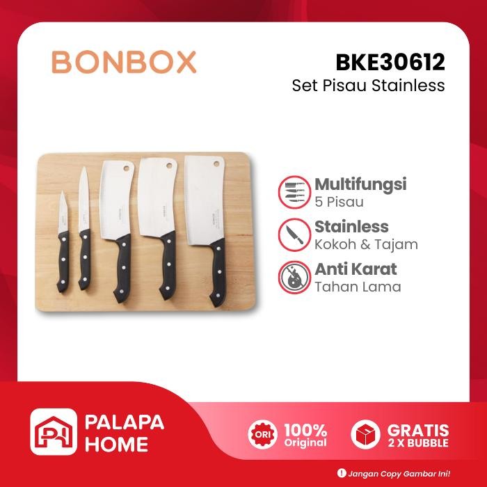 Pisau Stainless Set Paket 5Pcs Piso Stenlis Daging Dapur Tajam Bonbox Sale