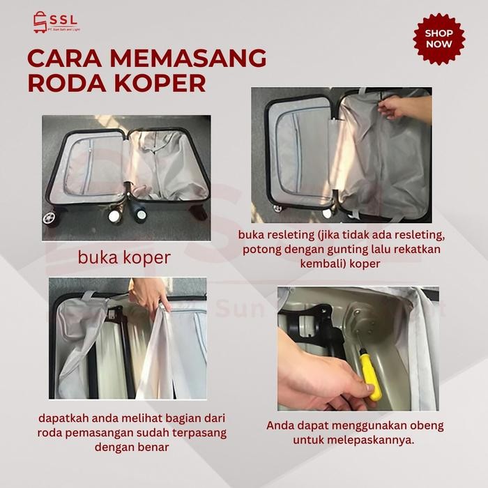 Roda Koper 1 Set / Roda Koper Fiber / 4 Pcs Roda Koper / Roda Koper Double Whell Kanan Kiri Cocok