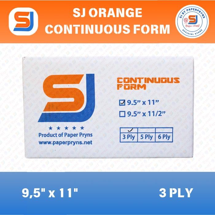 

SJ ORANGE Kertas Continuous Form 9,5" 11" (3 PLY) NCR Sheets