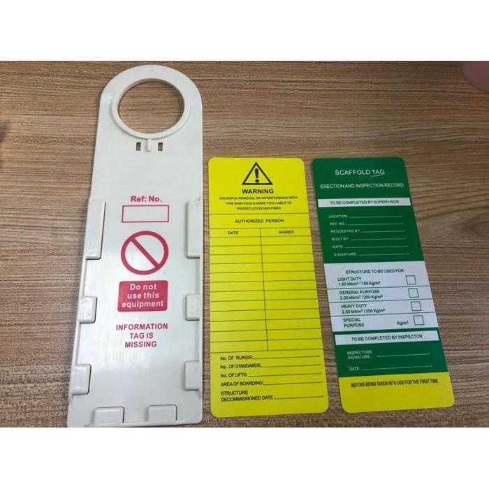 

Scaffolding Safety Tagout Logout Inspection Tag 2 Tag 1 Holder