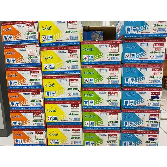 

Kertas Continuous Form 2 Ply / 3 Ply / 4 Ply / 5 Ply / Merk Gand