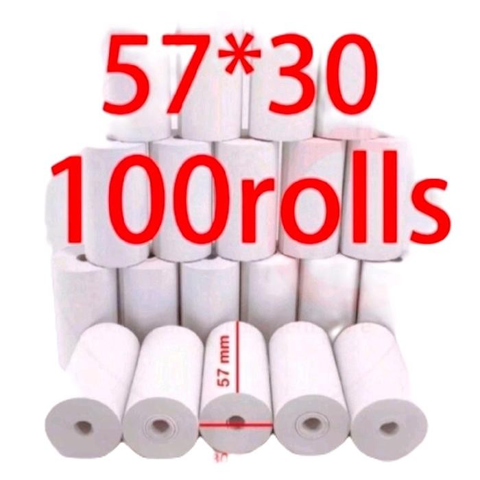 

Kertas kasir thermal 58x30 full tanpa core paket 100 pcs(1 DUS) Paper Printer