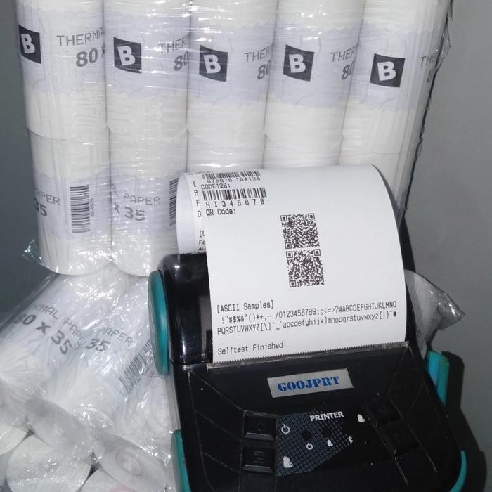 

Kertas 80x35 struk kasir thermal coreless printer 80mm black 100 roll