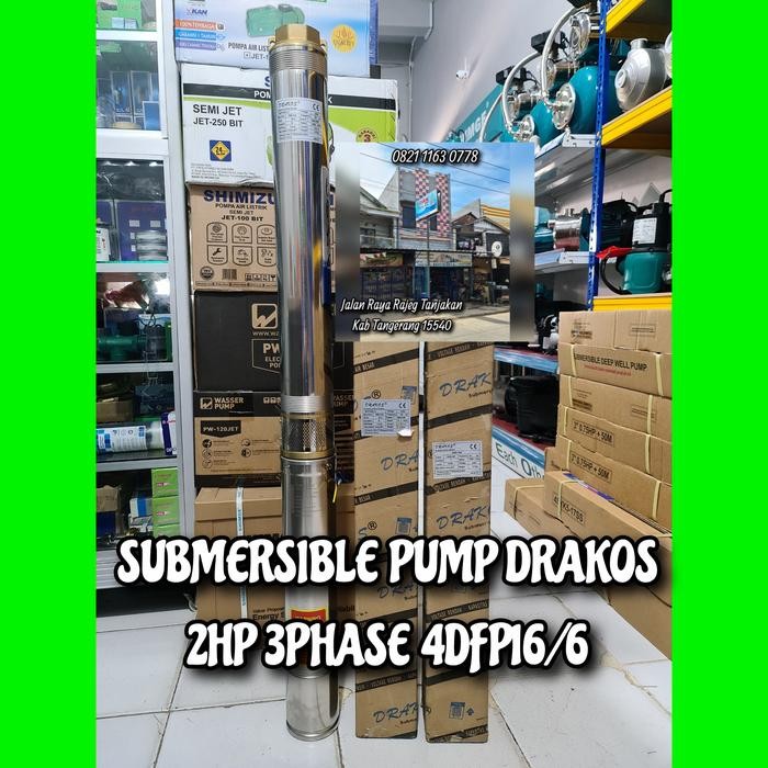 ready SUBMERSIBLE PUMP DRAKOS 2HP 3PHASE 4DFP16/6 POMPA SATELIT DRAKOS