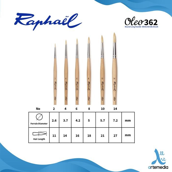 

Stok Baru Kuas Lukis Raphael 362 Round Oleo White Bristle Brush Long Handle