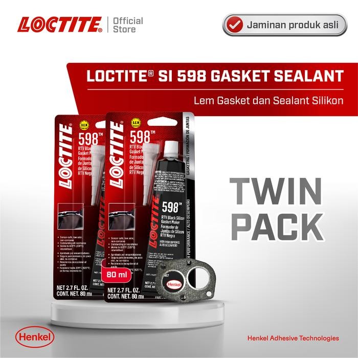 

Stok Baru Henkel LOCTITE SI 598 Gasket Sealant Lem Paking/Gasket 80 ml Twin Pack
