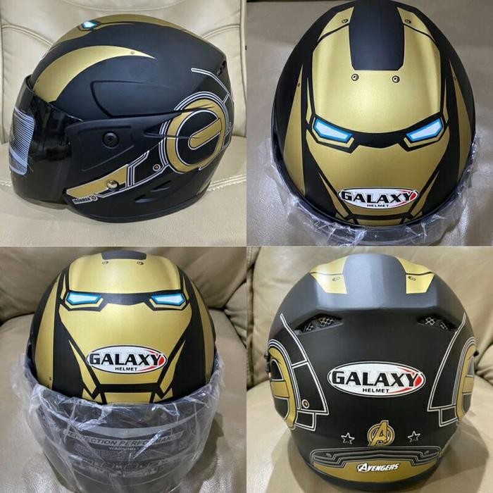 Helm Anak Sni Motif Termurah Sky Usia 3-7 Th Robot Hitam Doff Pasti Ori