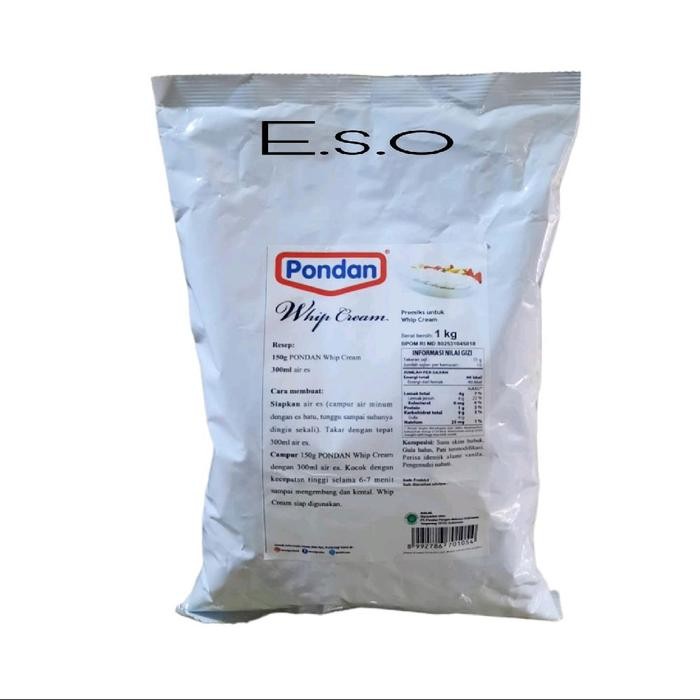 pondan whip cream bubuk 1kg / whip cream pondan