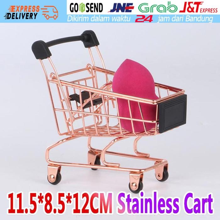 Troli Mini Supermarket Keranjang Trolley Belanja Mainan Cart Miniatur *