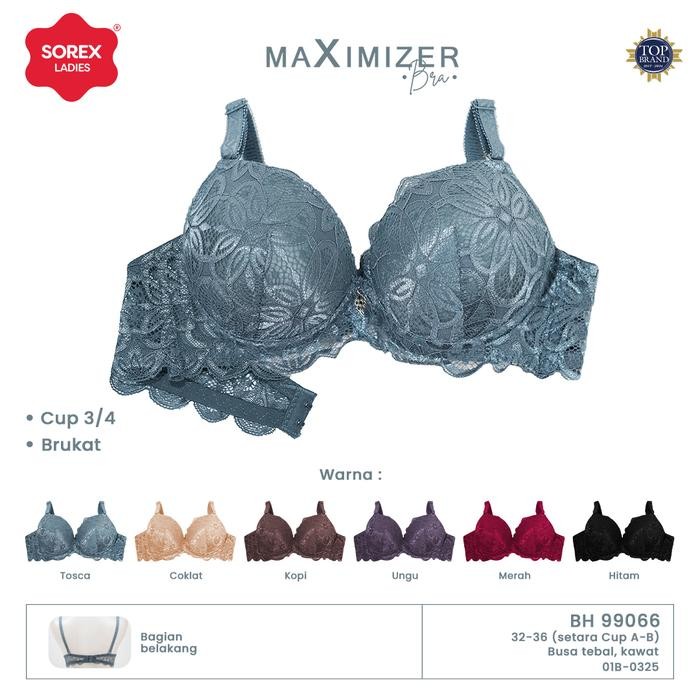 Sorex Bra Push up mizer Kait 2 Busa Tebal Cup B Brukat BH 99066 *