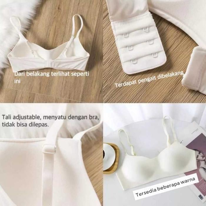 JC122 New Bra Seamless Wanita Tanpa Kawat Warna Polos Nylon Gaya Korea Bh Busa Tipis Dewasa *