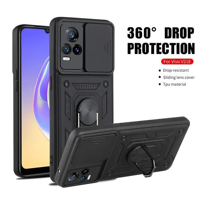 [HANYA CASING ] Phone Case Compatible With Case VIVO V20 / V21 / V21E Military Case Armor Slide