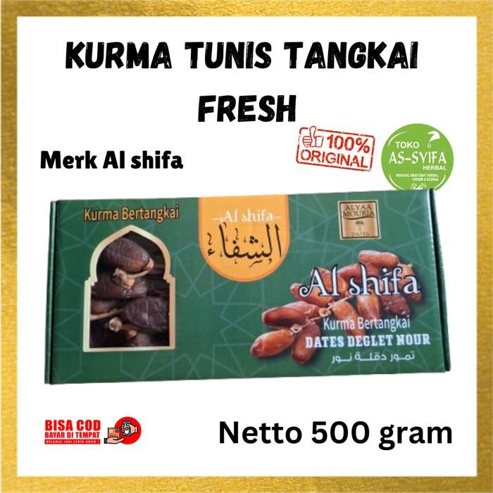 

SIAPKIRIM Kurma Tunis Tangkai Deglet Nour Al Shifa Kurma Tangkai Original 500 gram READY STOCK