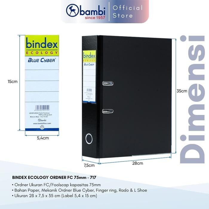 

Terbaru! Bindex Ecology Lever Arch File Ordner Folio Jumbo Size 75 Mm Original