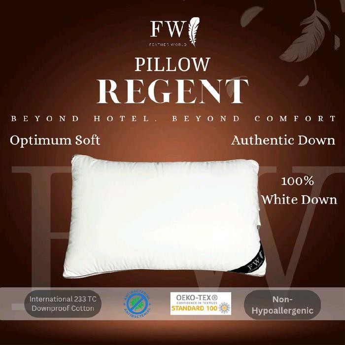 KADM Feather World Bantal Bulu Angsa Tipe Regent 100% White Down Bulu Angsa Asli Bantal