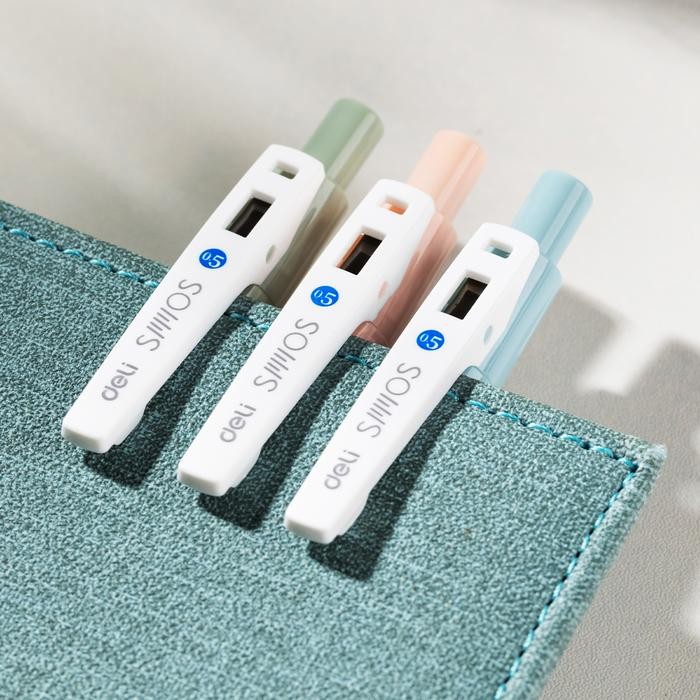 

Deli Stationary - Deli Retracable Gel Pen/Pulpen Gel Pastel 0.5Mm Tinta Hitam Biru Eg58