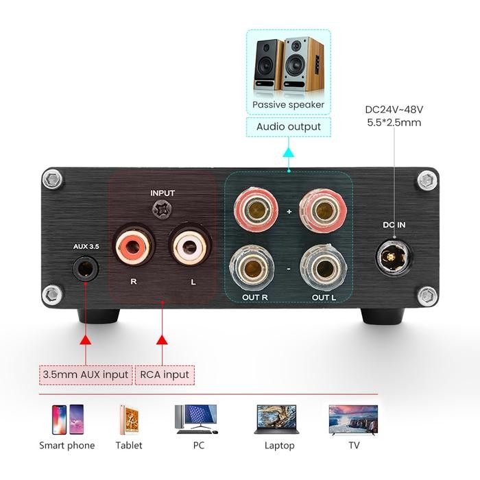 Venom Kenwood - Aiyima A07 Amplifier 2X300W Tpa3255 Class-D Digital Amplifier