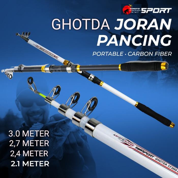 Ghotoda joran pancing 2,4 meter Hitam