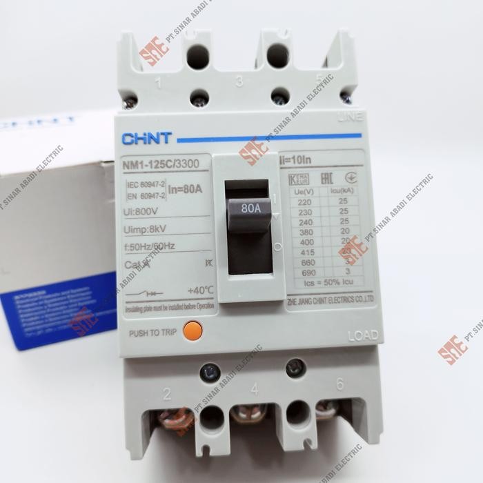 MCCB 80A 100A / 20kA 3P / Chint NM1-125C / Molded Case