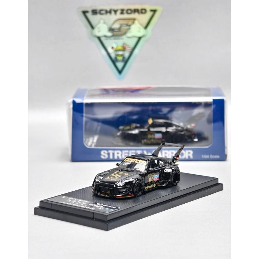 Street Warrior Porsche RWB 993 High GT Wing CHARLENE #96 Limited Edition Metallic Black