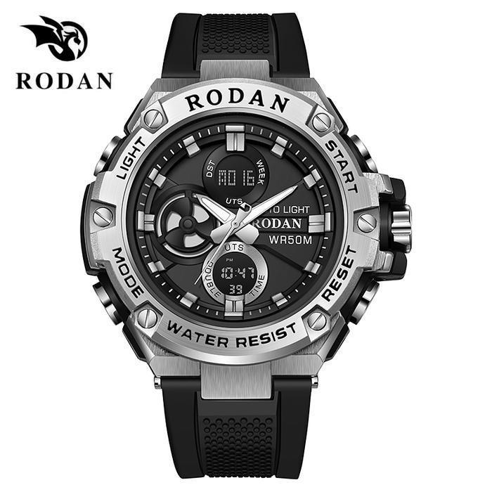 RODAN 8001 JAM TANGAN SPORT PRIA FREE BOX Watches unisex Kaca Stainless