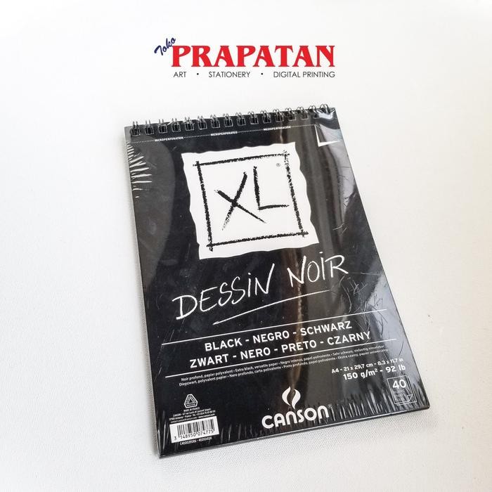 

CANSON XL Dessin Noir A4 Extra Black / Black Drawing Pad