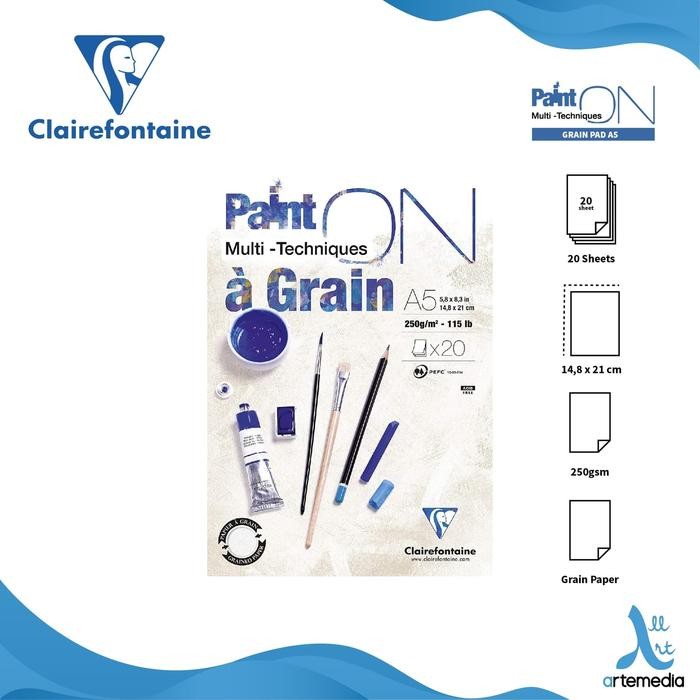 

Buku Sketsa Clairefontaine Paint On A5 a Grain Multi Techniques Pad