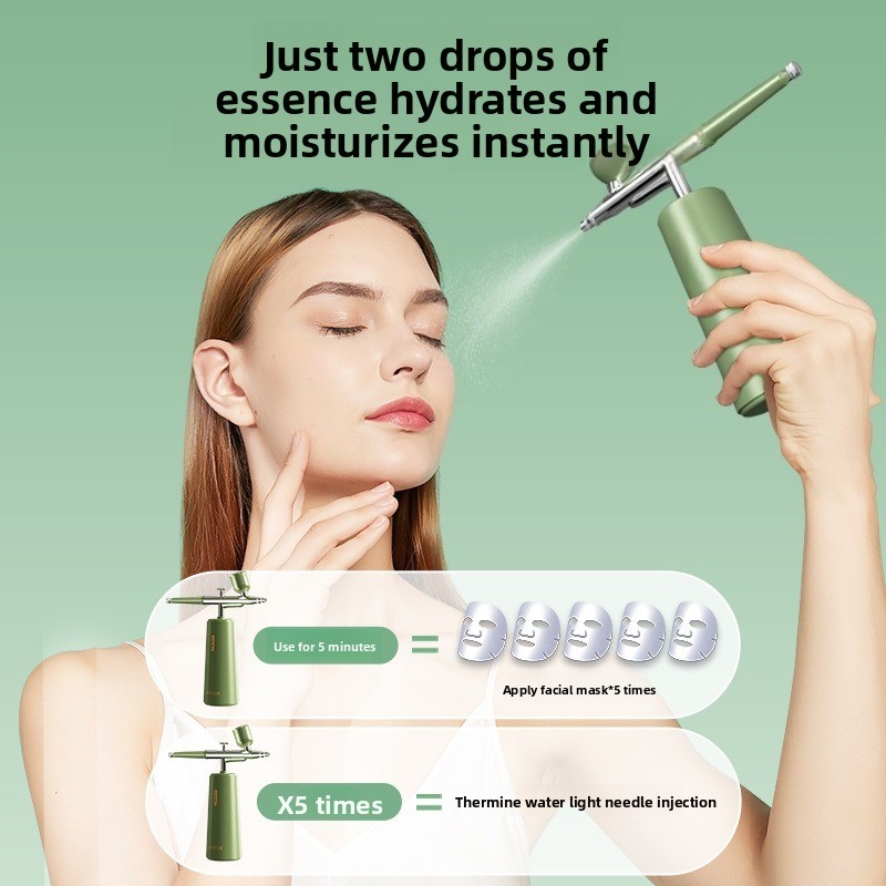 Portable Nano-Mist Oxygen Infusion Beauty Device High-Pressure Hydrating Facial Spray Gun Home&