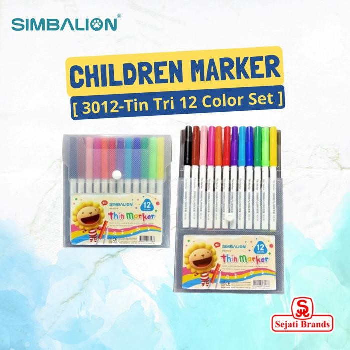 

Simbalion Spidol/ Coloring Children Marker 3012-Tin Tri 12 Color
